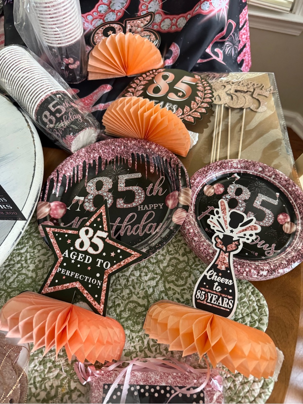 85th Birthday Pink and Rose Gold Party Decorations - 85th Birthday Set!